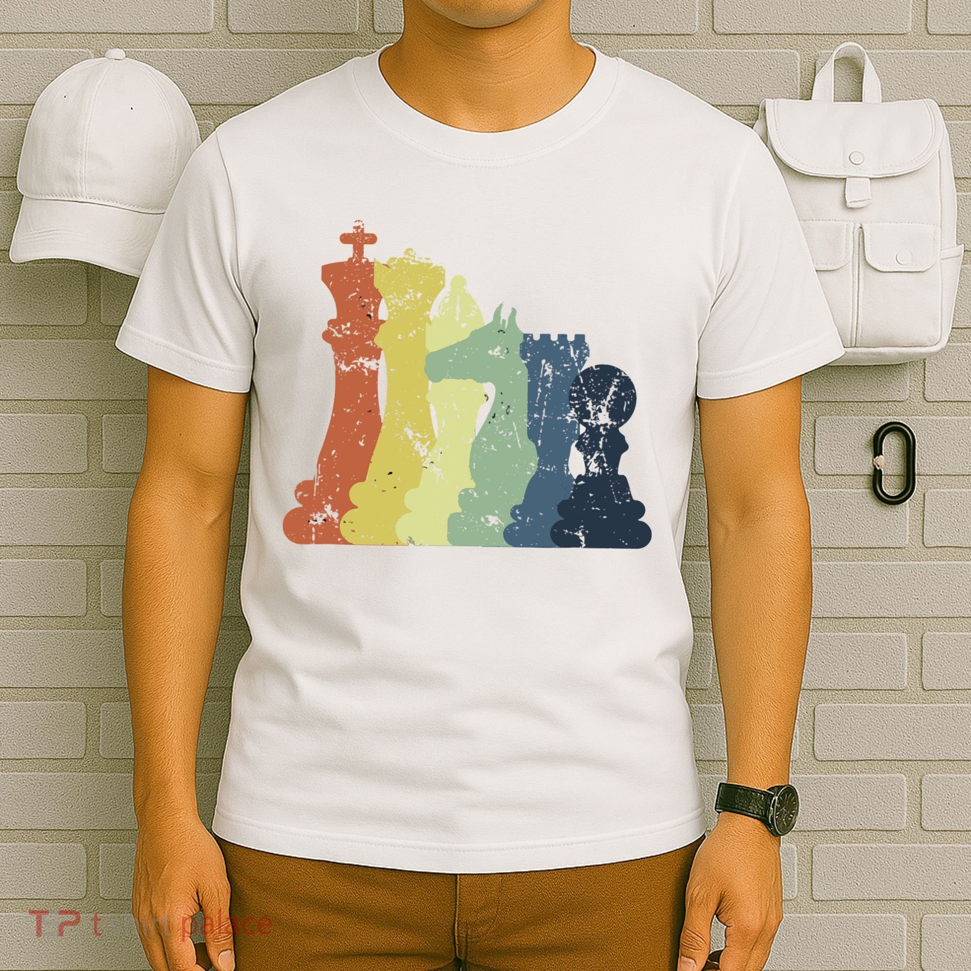 Retro Chess Player Shirt Gift Vintage Chess Pieces T-Shirt