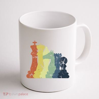 Retro Chess Player Shirt Gift Vintage Chess Pieces Coffee Mug back