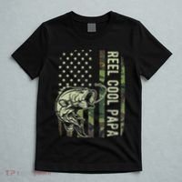 Reel Cool Papa Camouflage American Flag Fathers Day T-Shirt thumb 5