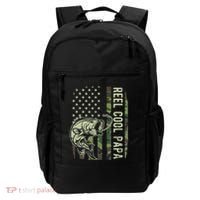 Reel Cool Papa Camouflage American Flag Fathers Day Backpack thumb 0