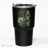 Reel Cool Papa Camouflage American Flag Fathers Day Tumbler thumb 0