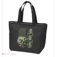 Reel Cool Papa Camouflage American Flag Fathers Day Tote Bag thumb 3