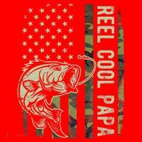 Reel Cool Papa Camouflage American Flag Fathers Day Santa Hat thumb 1