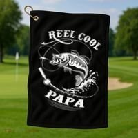 Reel Cool Papa For Fishing Nature Lovers Day Golf Towel thumb 1