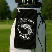 Reel Cool Papa For Fishing Nature Lovers Day Golf Towel thumb 2