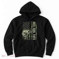 Reel Cool Papa Camouflage American Flag Fathers Day Hoodie thumb 0