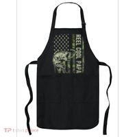 Reel Cool Papa Camouflage American Flag Fathers Day Apron thumb 0