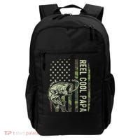 Reel Cool Papa Camouflage American Flag Fathers Day Backpack thumb 0
