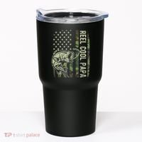 Reel Cool Papa Camouflage American Flag Fathers Day Tumbler thumb 0