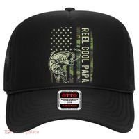 Reel Cool Papa Camouflage American Flag Fathers Day Hat thumb 0