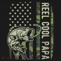 Reel Cool Papa Camouflage American Flag Fathers Day Tank Top thumb 6
