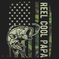 Reel Cool Papa Camouflage American Flag Fathers Day Golf Towel thumb 3