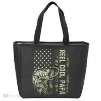Reel Cool Papa Camouflage American Flag Fathers Day Tote Bag thumb 0