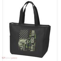 Reel Cool Papa Camouflage American Flag Fathers Day Tote Bag thumb 3