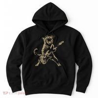 Rock Cat Playing Guitar Funny Guitar Cat Hoodie thumb 0
