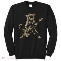 Rock Cat Playing Guitar Funny Guitar Cat Sweatshirt thumb 0