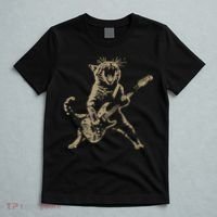 Rock Cat Playing Guitar Funny Guitar Cat T-Shirt thumb 5