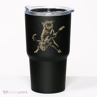 Rock Cat Playing Guitar Funny Guitar Cat Tumbler thumb 0