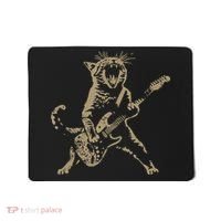 Rock Cat Playing Guitar Funny Guitar Cat Mousepad thumb 0