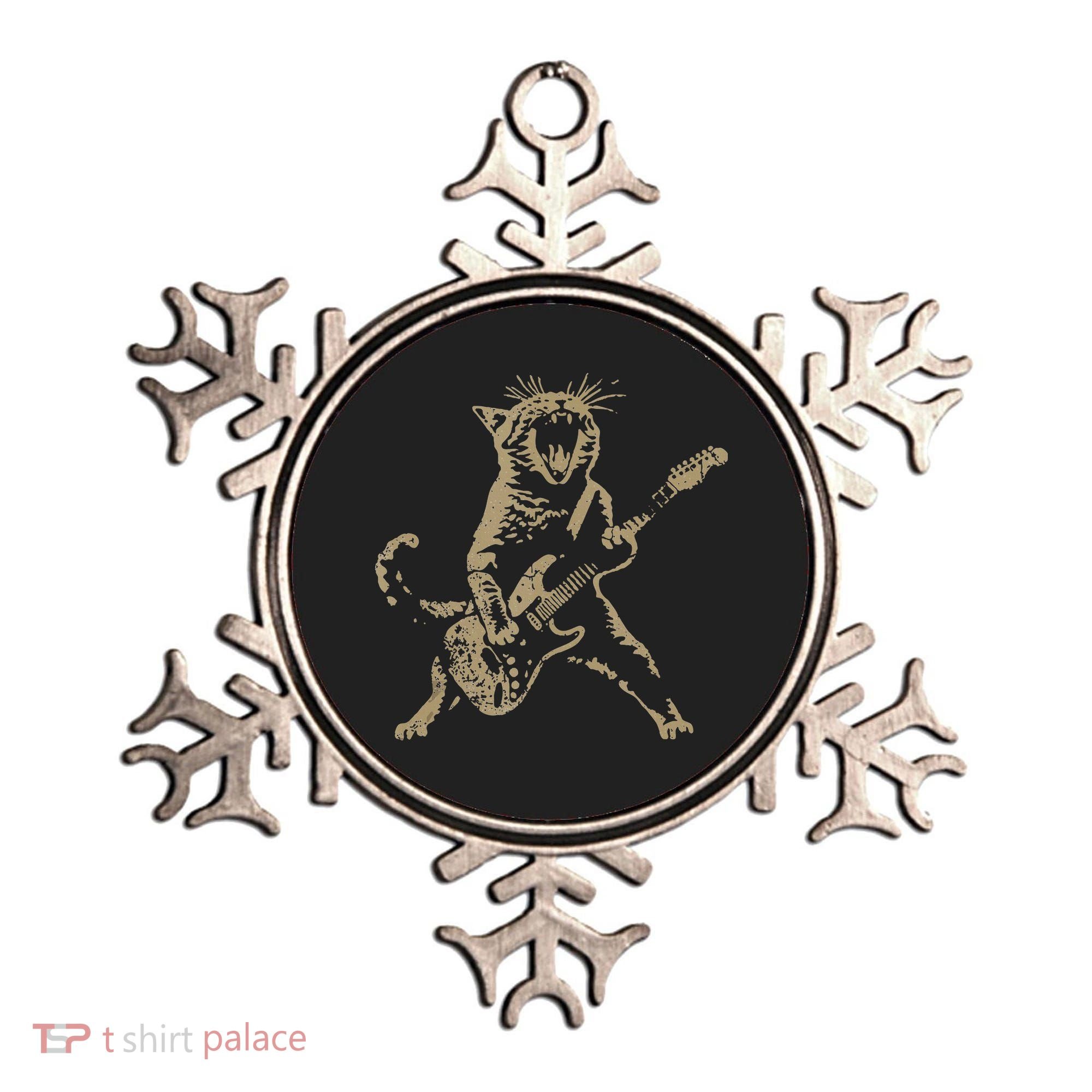 Rock Cat Playing Guitar Funny Guitar Cat Ornament