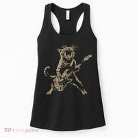 Rock Cat Playing Guitar Funny Guitar Cat Women's Tank Top thumb 0