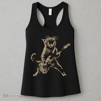 Rock Cat Playing Guitar Funny Guitar Cat Women's Tank Top thumb 3
