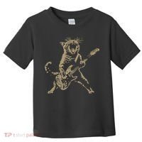 Rock Cat Playing Guitar Funny Guitar Cat Toddler T-Shirt thumb 0