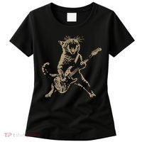 Rock Cat Playing Guitar Funny Guitar Cat Women's T-Shirt thumb 0