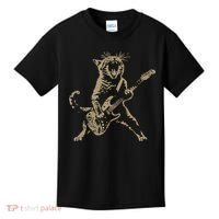 Rock Cat Playing Guitar Funny Guitar Cat Kids T-Shirt thumb 0