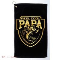 Reel Cool Papa Father Fatherhood Fathers Day Cool Gift Golf Towel thumb 0