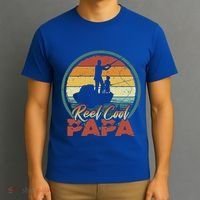 Reel Cool Papa Great Gift Cool Retro Vintage Fishing Family Cute Gift T-Shirt thumb 3