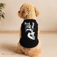 Rock Cat Playing Guitar Funny Guitar Cat Guitarist Doggie Tank thumb 2