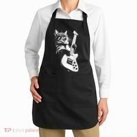 Rock Cat Playing Guitar Funny Guitar Cat Guitarist Apron thumb 2