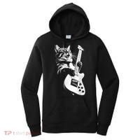 Rock Cat Playing Guitar Funny Guitar Cat Guitarist Women's Hoodie thumb 0