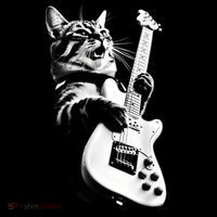 Rock Cat Playing Guitar Funny Guitar Cat Guitarist Women's Hoodie thumb 2