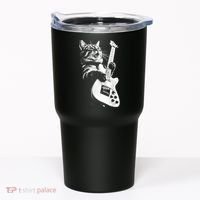 Rock Cat Playing Guitar Funny Guitar Cat Guitarist Tumbler thumb 0