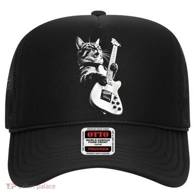 Rock Cat Playing Guitar Funny Guitar Cat Guitarist Hat