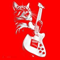 Rock Cat Playing Guitar Funny Guitar Cat Guitarist Santa Hat thumb 1