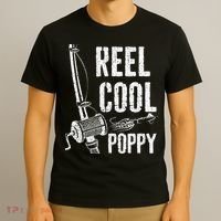 Reel Cool Poppy Fishing Father's Day Gift T-Shirt thumb 3