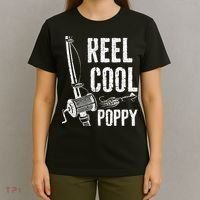 Reel Cool Poppy Fishing Father's Day Gift T-Shirt thumb 4