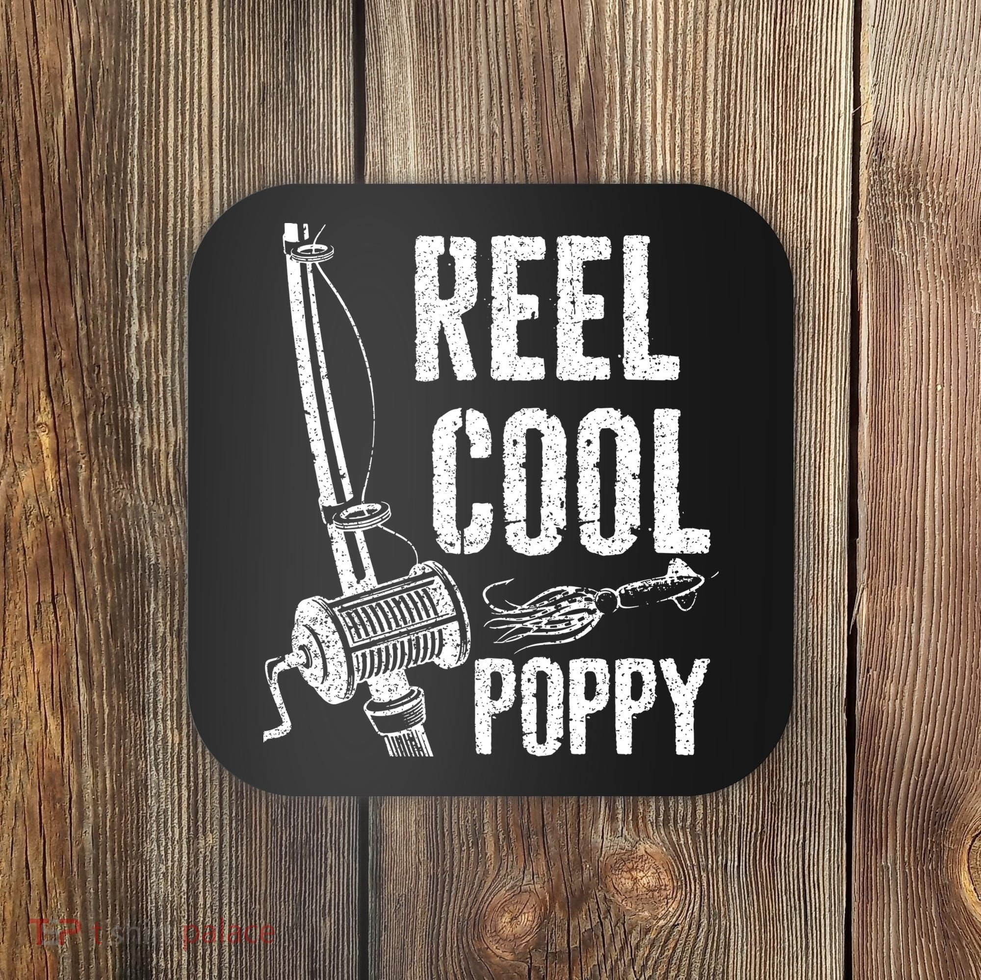 Reel Cool Poppy Fishing Father's Day Gift Coaster