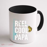 Reel Cool Papa Fishing Gift Funny FatherS Day Gift Coffee Mug thumb 1