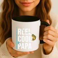Reel Cool Papa Fishing Gift Funny FatherS Day Gift Coffee Mug thumb 3