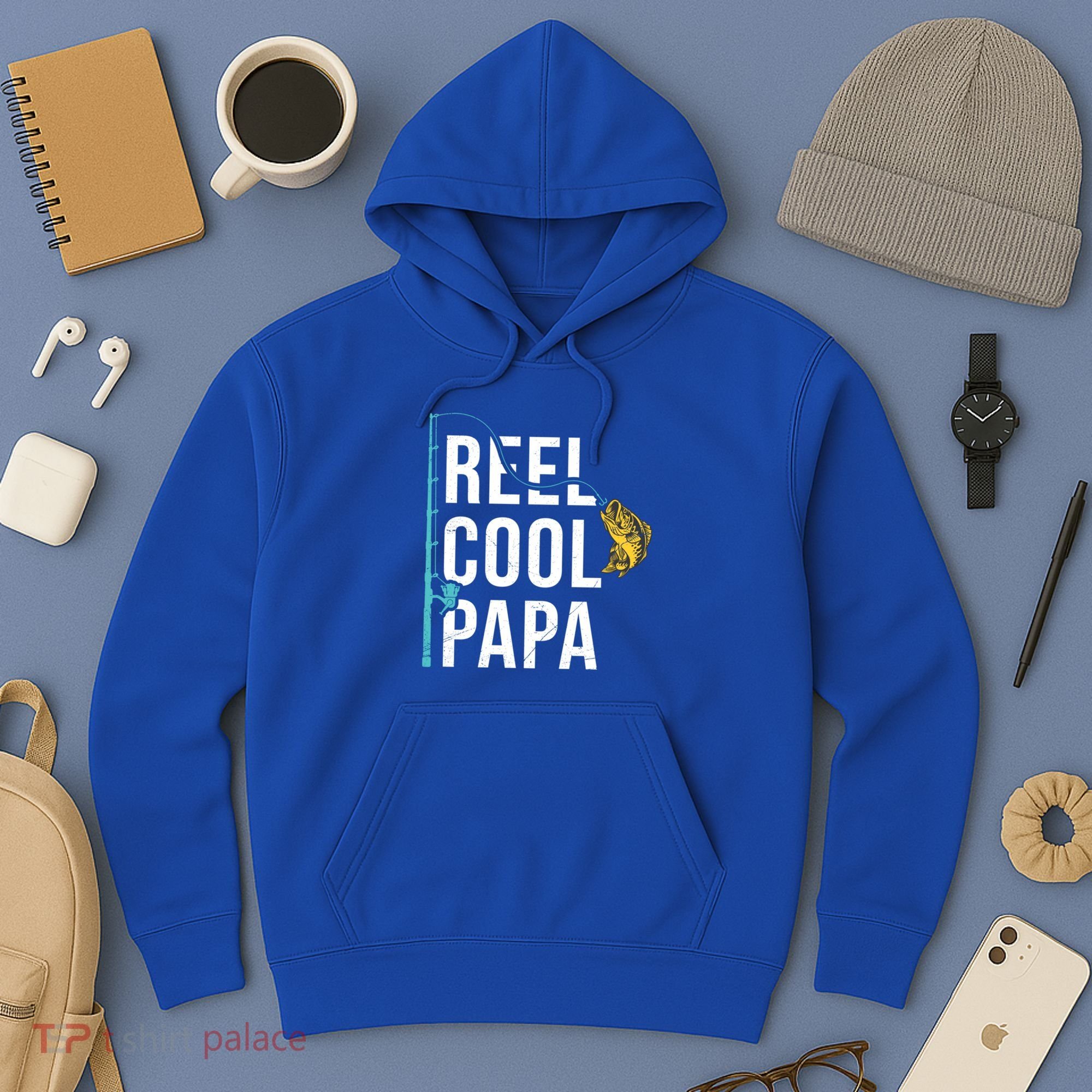 Reel Cool Papa Fishing Gift Funny FatherS Day Gift Hoodie
