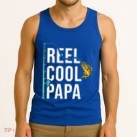 Reel Cool Papa Fishing Gift Funny FatherS Day Gift Tank Top thumb 3