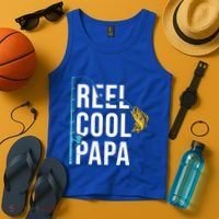 Reel Cool Papa Fishing Gift Funny FatherS Day Gift Tank Top thumb 4