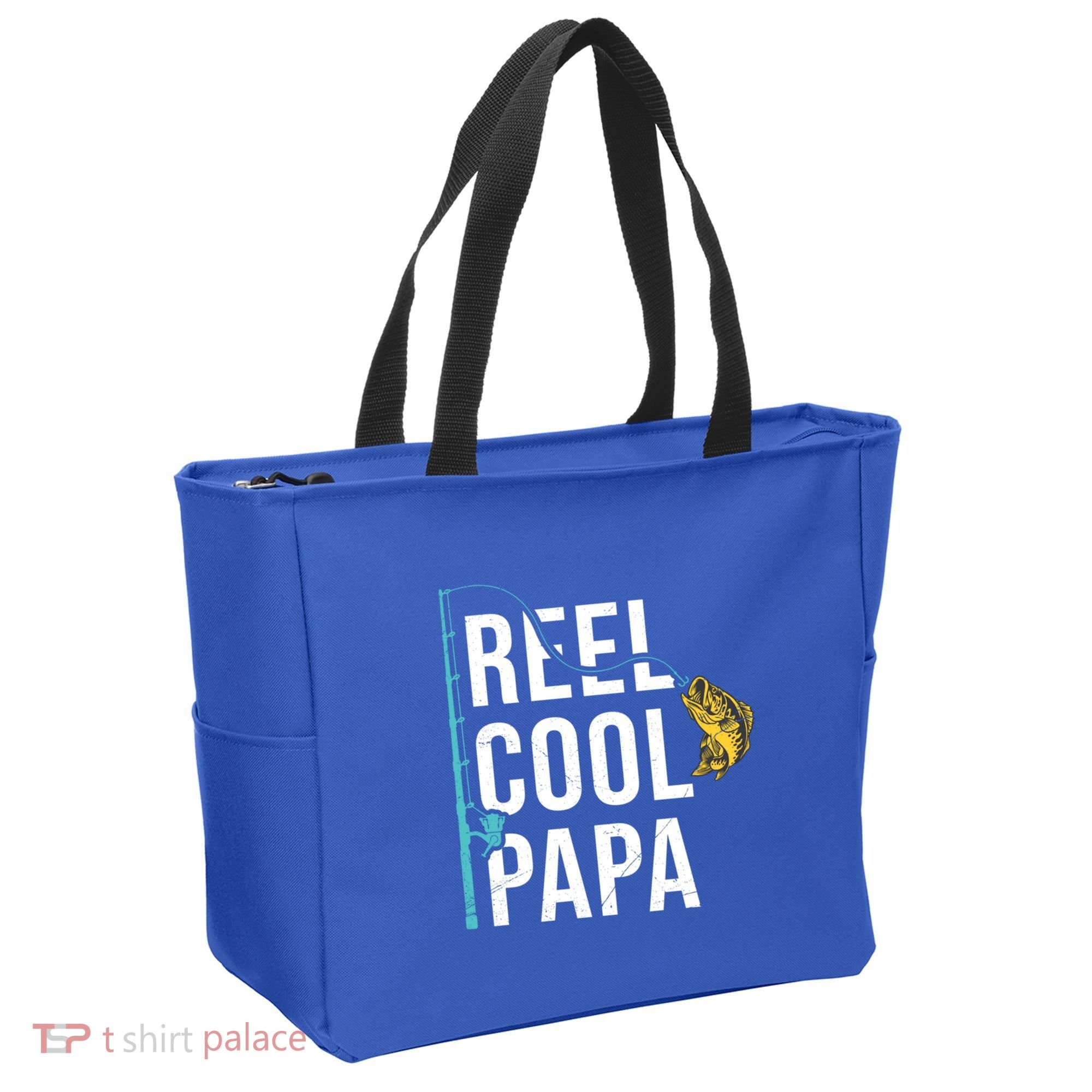 Reel Cool Papa Fishing Gift Funny FatherS Day Gift Tote Bag