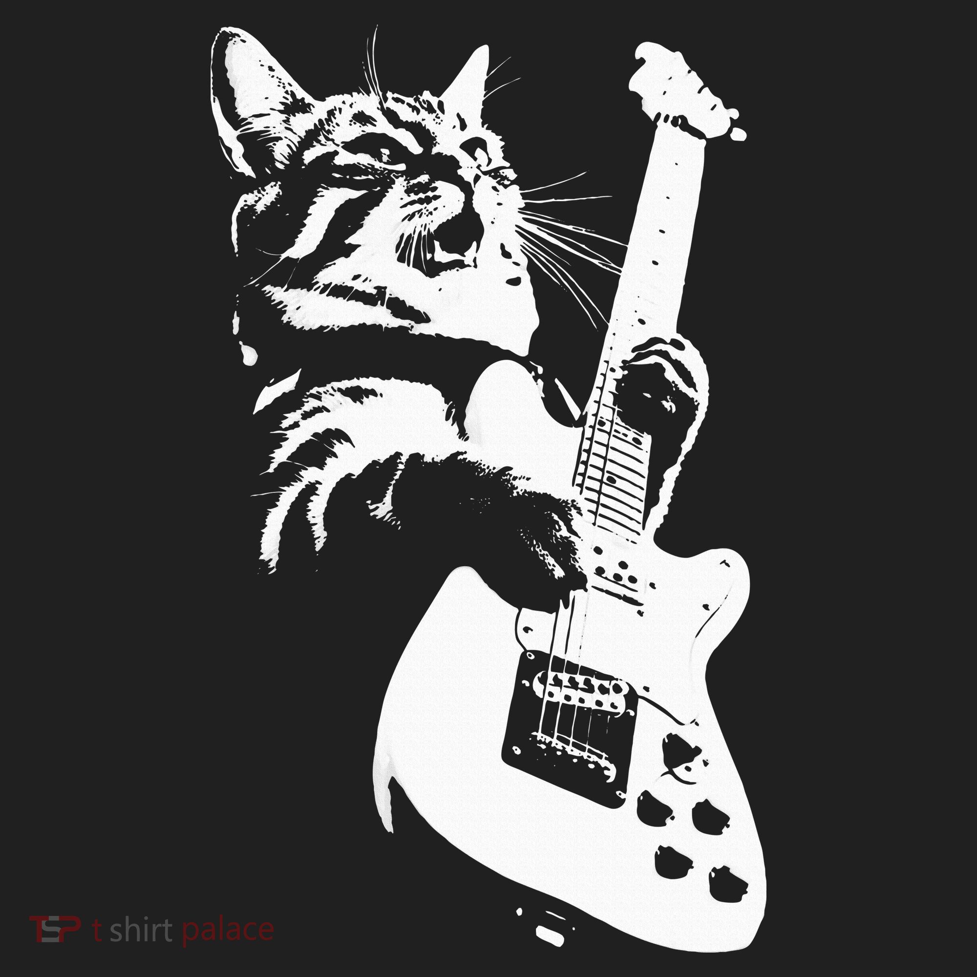 Rock Cat Playing Guitar Funny Guitar Cat Women's Sweatshirt
