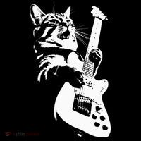 Rock Cat Playing Guitar Funny Guitar Cat Doggie Tank thumb 4