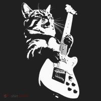Rock Cat Playing Guitar Funny Guitar Cat Tumbler thumb 3